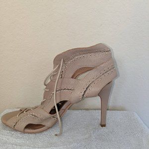 Joie, beige heels, lace up, size 8.